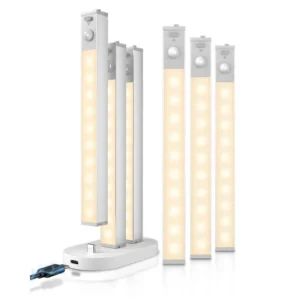 Rechargeable Motion Sensor LED Cabinet Lights Set with Charging Station